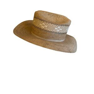 Vintage Westernaire Straw Cowboy Hat Size 6 7/8 With Woven Band